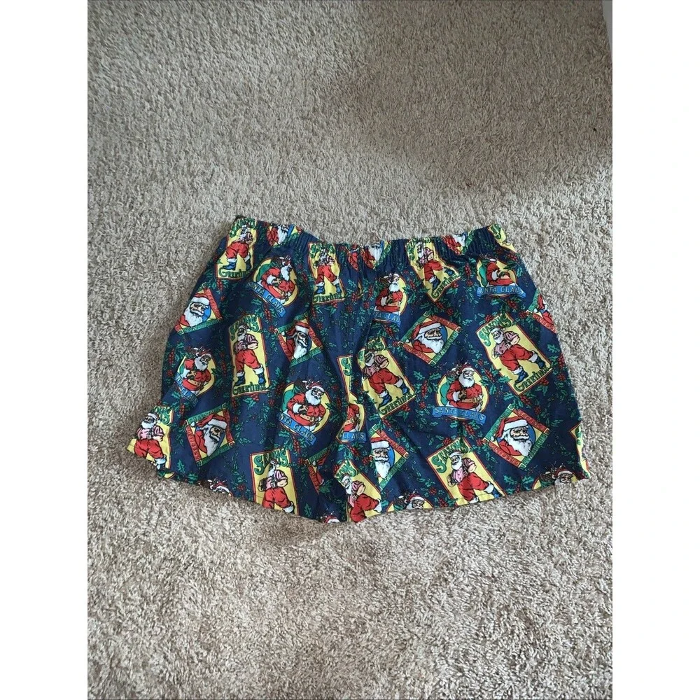 Vintage Addiction Santa Reindeer Sleigh Christmas Boxer Shorts Mens M Cotton